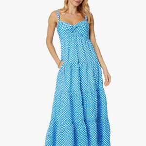 Lilly Pulitzer Blue and White Tiered Sundress
